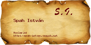 Spah István névjegykártya